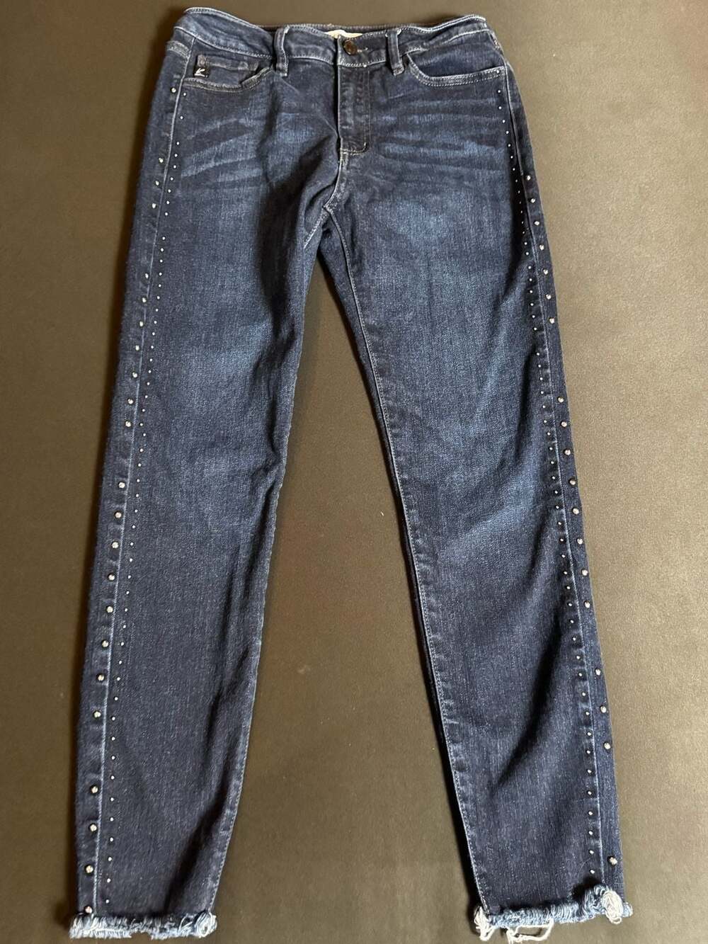 Kancan Studded Side Skinny Jeans Size 9/28 Raw Hem KC7134D